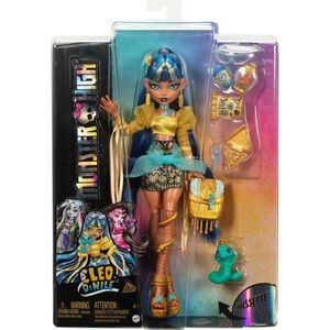 Monster High 12.7" Cleo De Nile Fashion Doll Blue Hair/Brown Eyes, Pet Hissette
